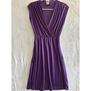 Vintage 70s Oops California Dress Small Purple Disco Wrap USA Made
